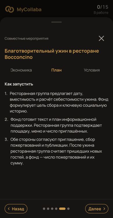 План запуска совместного проекта в приложении
